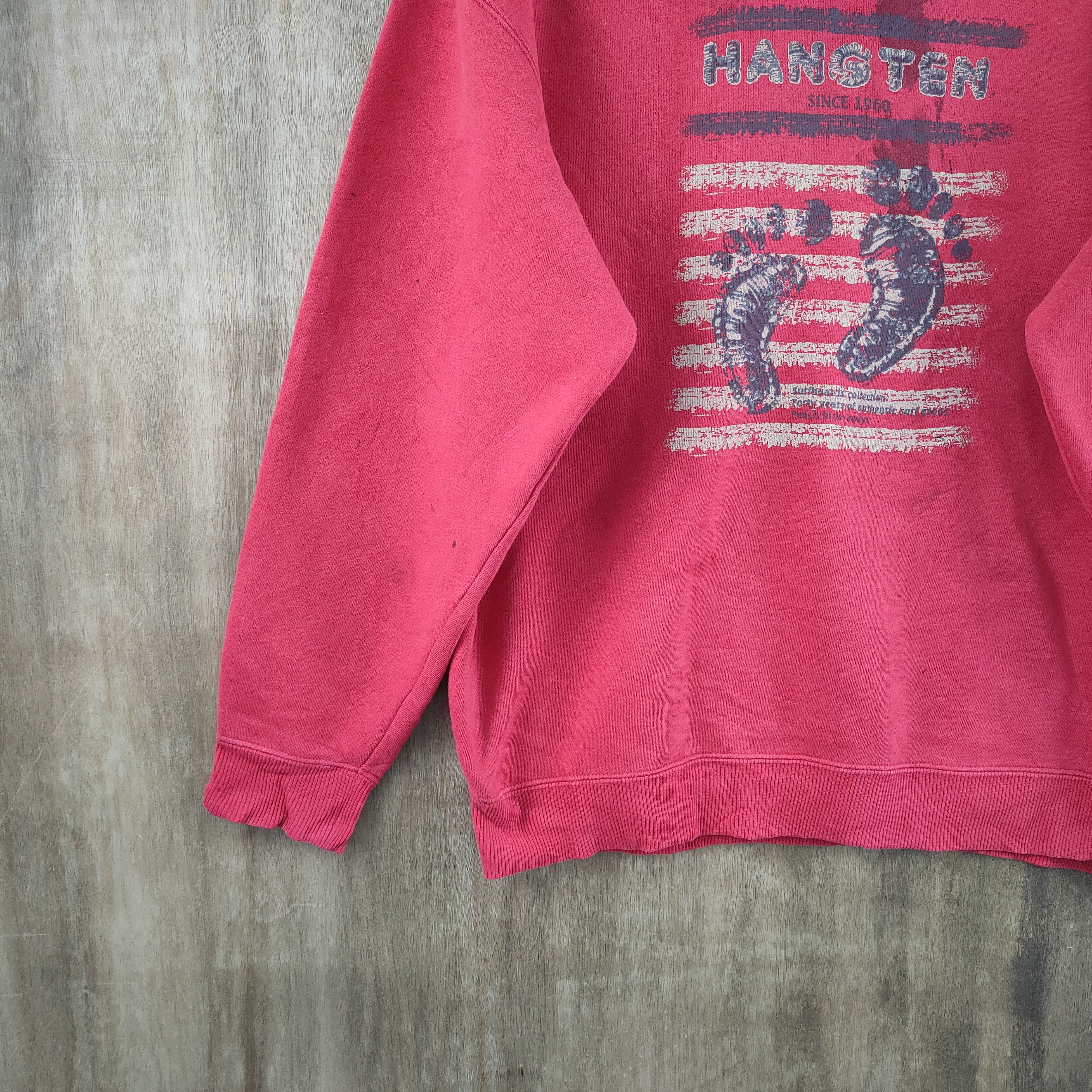 Hang Ten VINTAGE HANG TEN FADED RED SWEATSHIRT Size US L / EU 52-54 / 3 - 4 Thumbnail