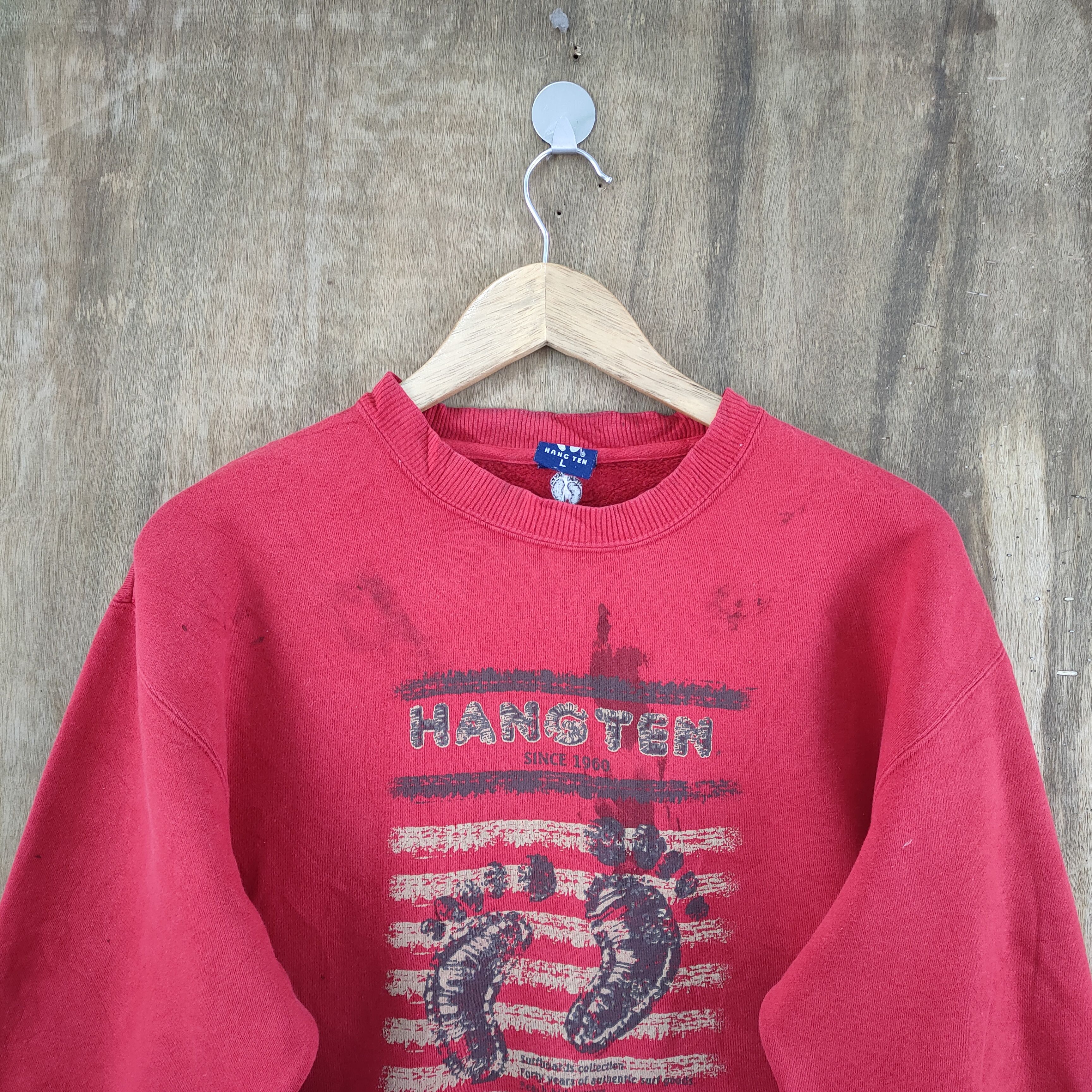 Hang Ten VINTAGE HANG TEN FADED RED SWEATSHIRT Size US L / EU 52-54 / 3 - 3 Thumbnail