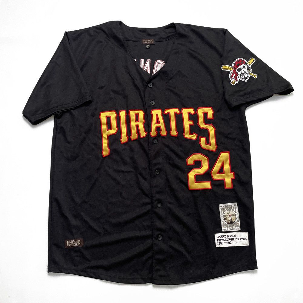 BARRY BONDS Pittsburgh Pirates Majestic Cooperstown Throwback