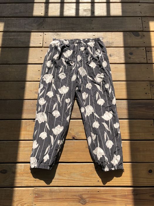 Supreme Supreme Black Floral Silk Track Pants | Grailed