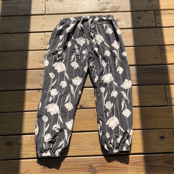 Supreme Supreme Black Floral Silk Track Pants | Grailed