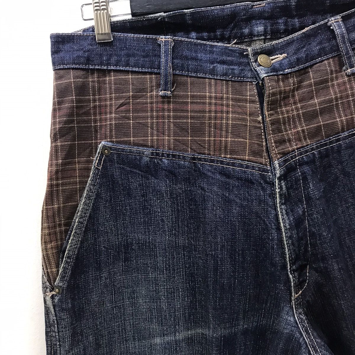 Japanese Brand Japanese Brand HIGHBROW Denim Paneled Jeans Size US 35 - 4 Thumbnail