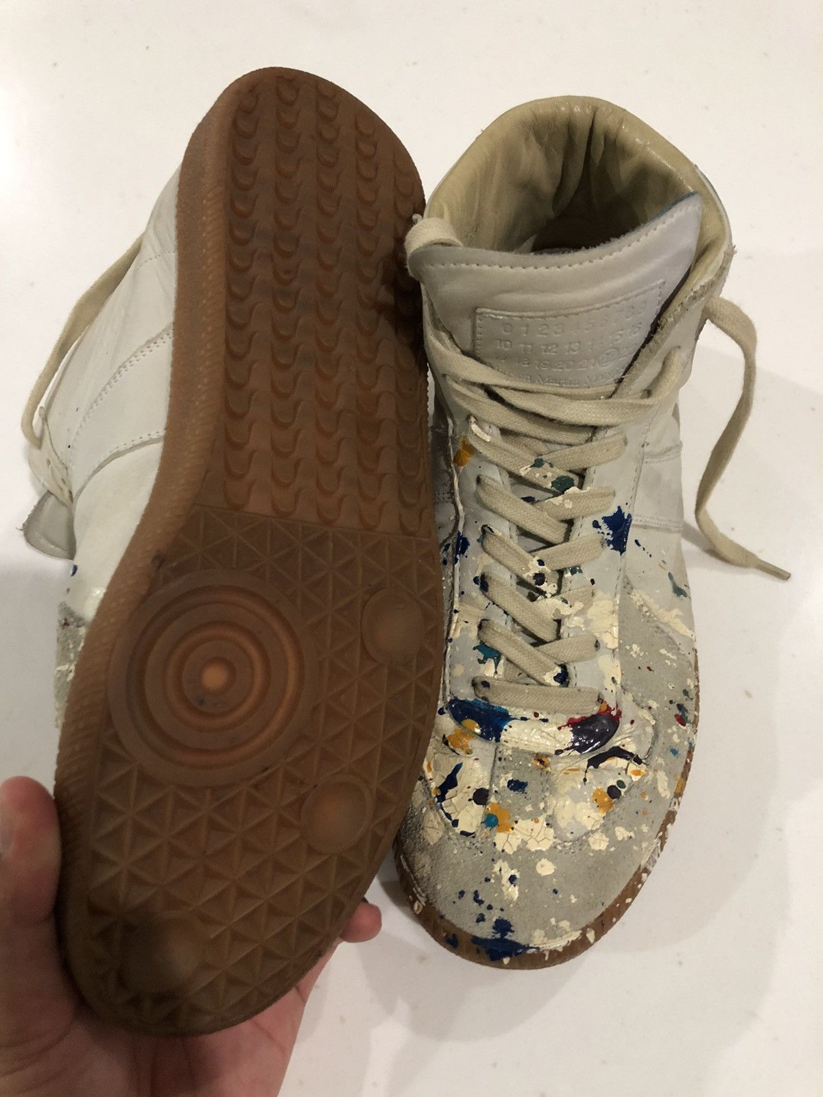 Margiela paint splatter boots sales