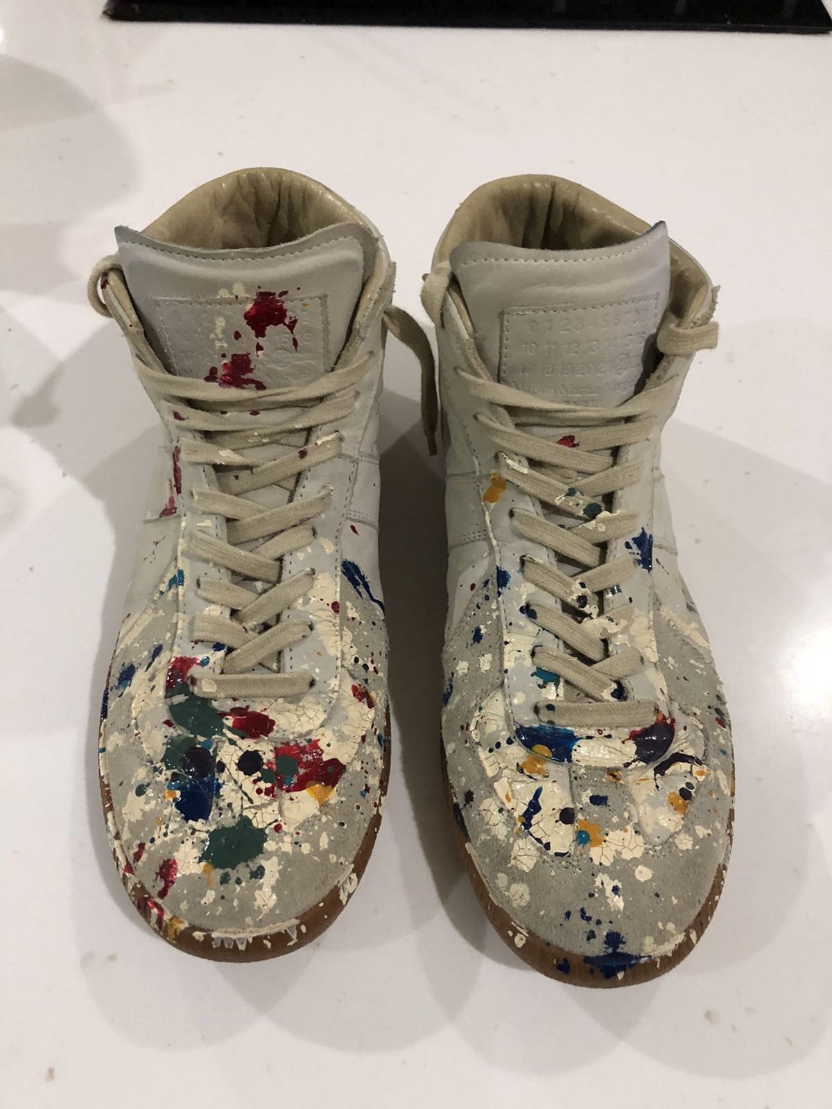 Maison Margiela Maison Margiela Paint Splatter GATs Hi-Cut | Grailed