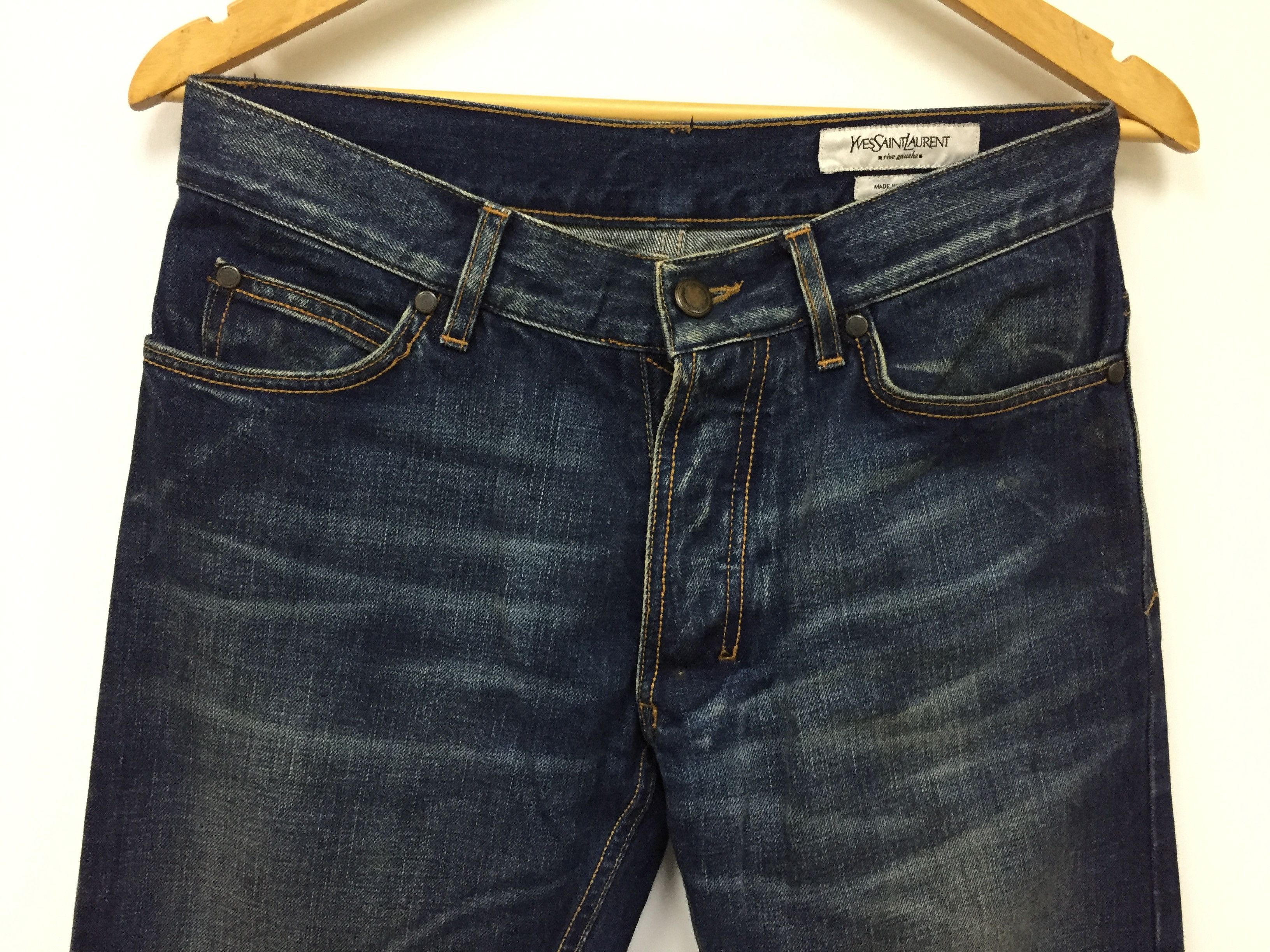 Saint Laurent Paris YSL by Tom Ford paris Indigo raw denime Size US 30 / EU 46 - 3 Thumbnail