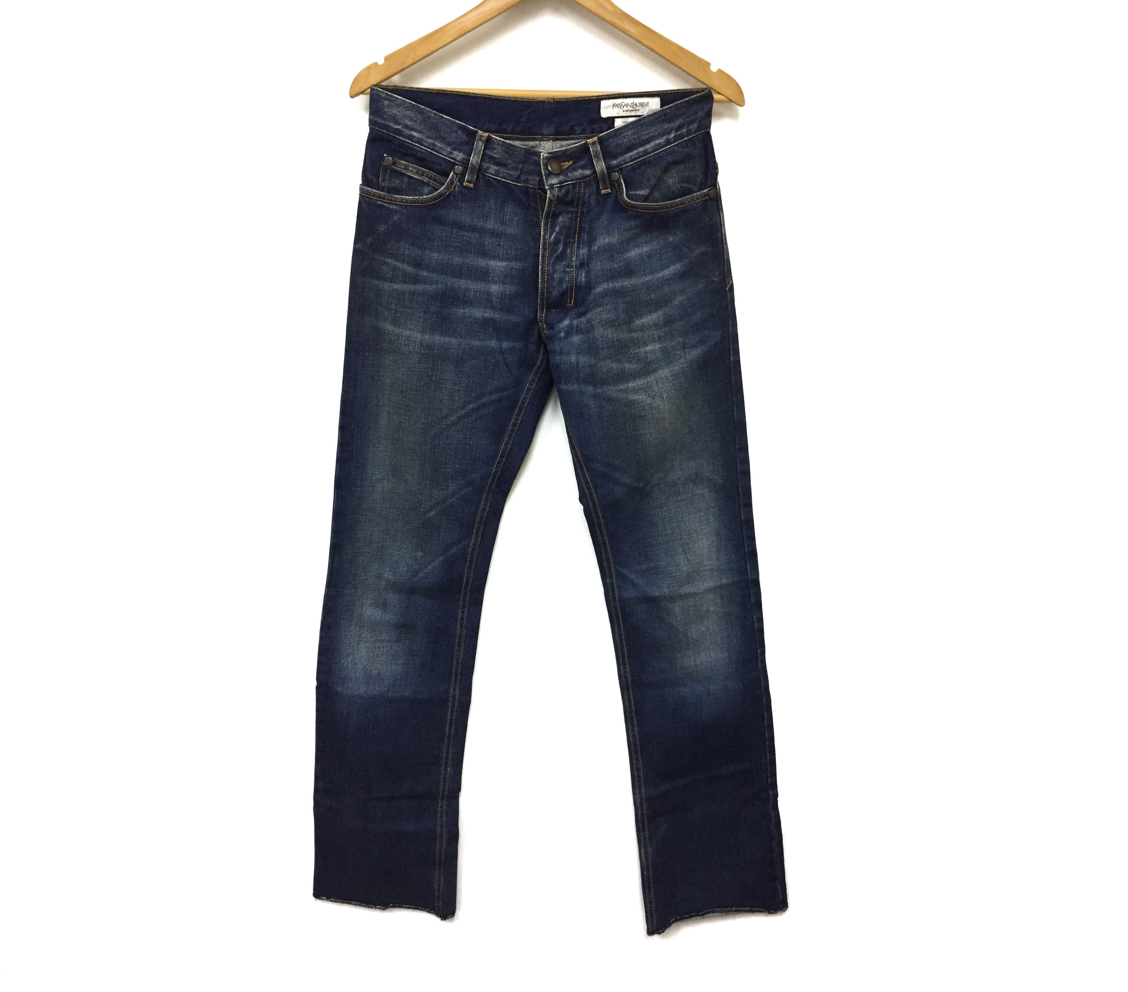 Saint Laurent Paris YSL by Tom Ford paris Indigo raw denime Size US 30 / EU 46 - 1 Thumbnail