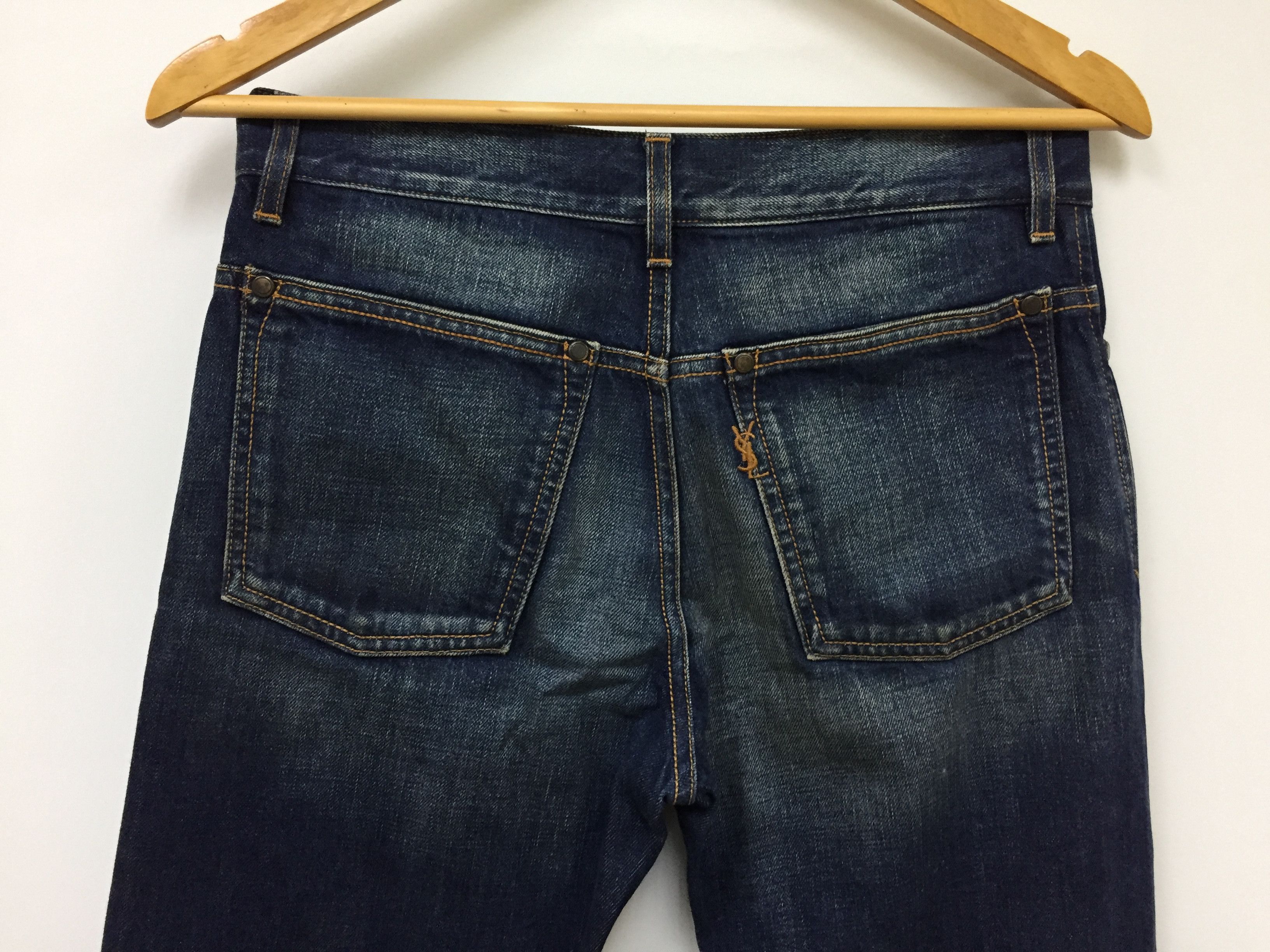 Saint Laurent Paris YSL by Tom Ford paris Indigo raw denime Size US 30 / EU 46 - 7 Thumbnail