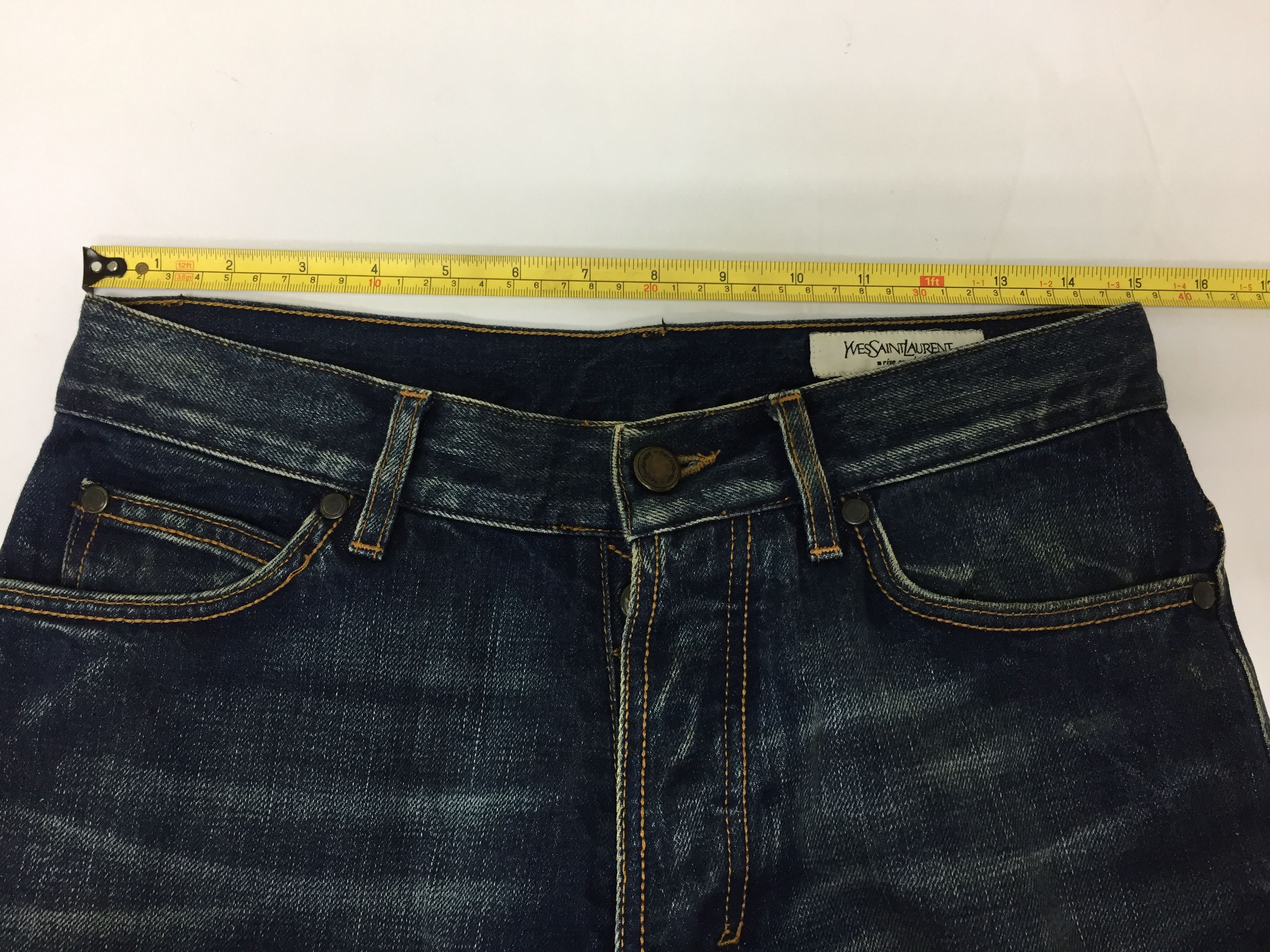 Saint Laurent Paris YSL by Tom Ford paris Indigo raw denime Size US 30 / EU 46 - 14 Thumbnail