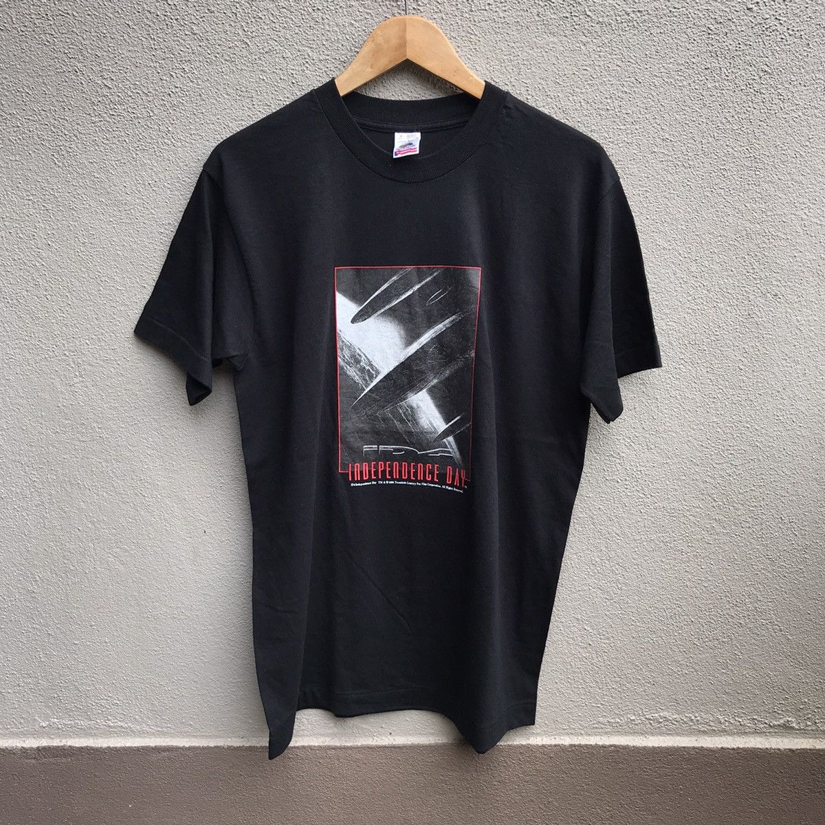 image of 90's Independence Day Movie Horror Tee Evil Dead in Black, Men's (Size Medium)