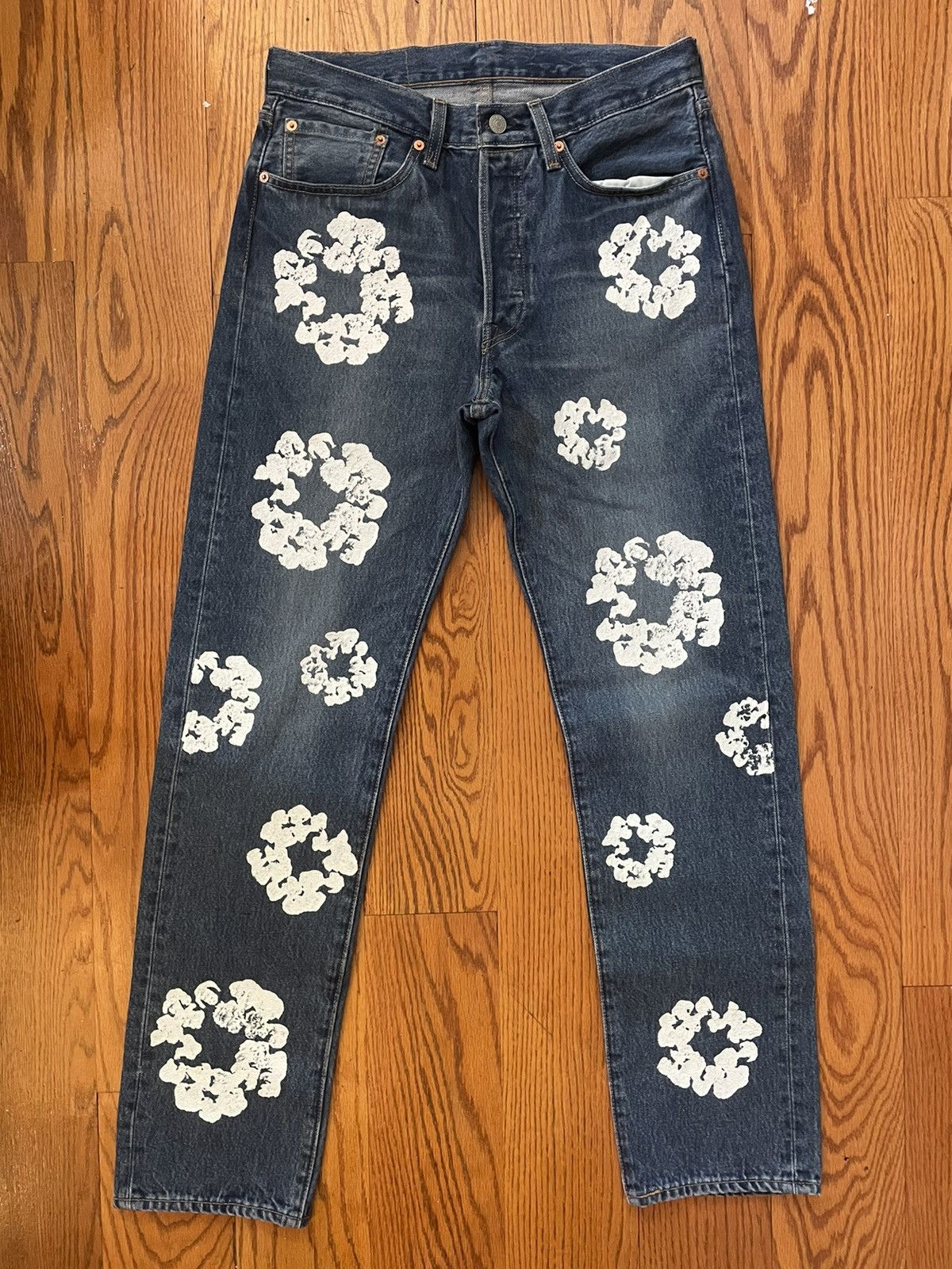 Levi's 501 Denim Tears Cotton Wreath Jeans Dark Wash 33x32 | Grailed