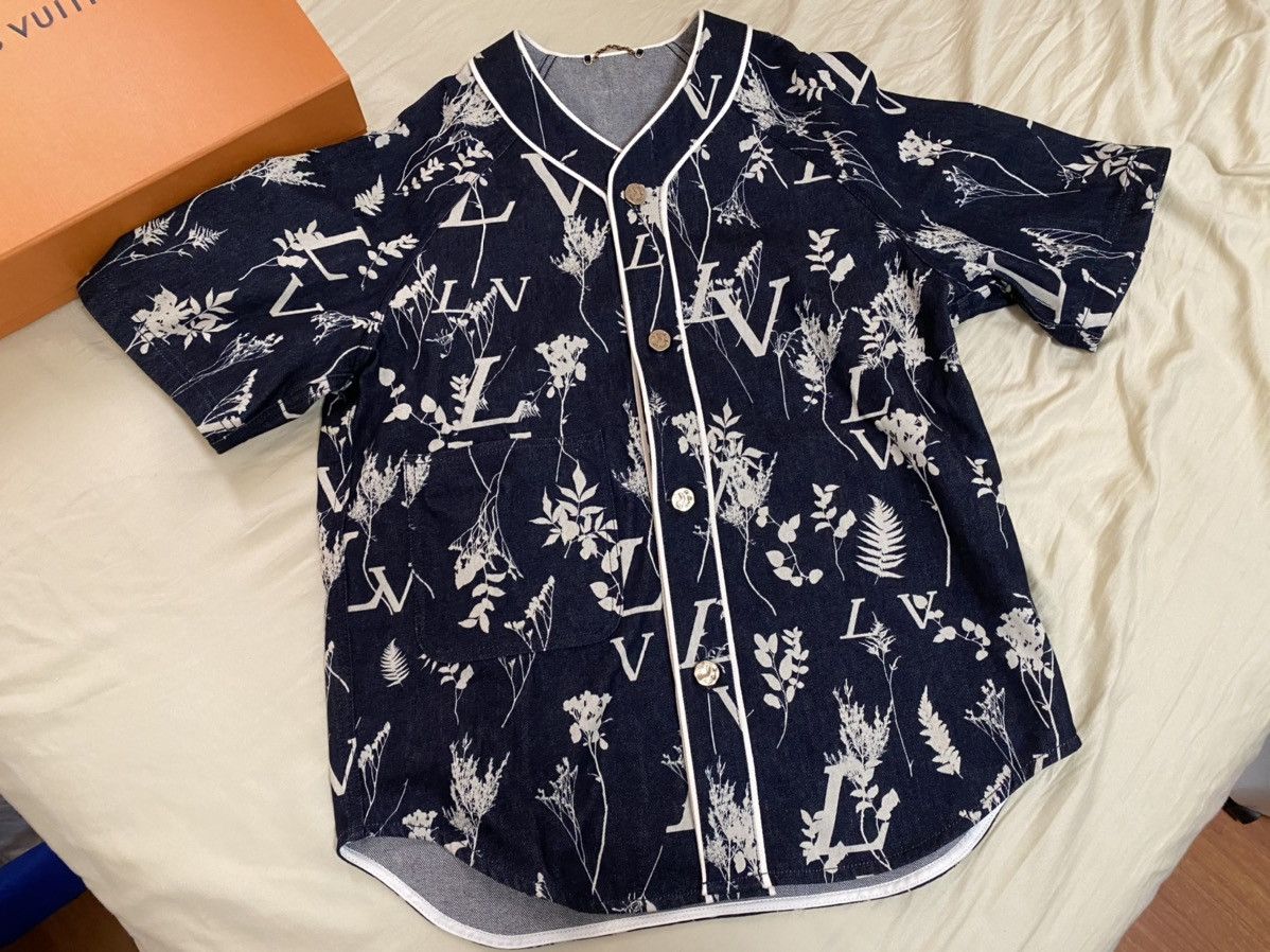 Louis Vuitton LV leaf baseball shirt