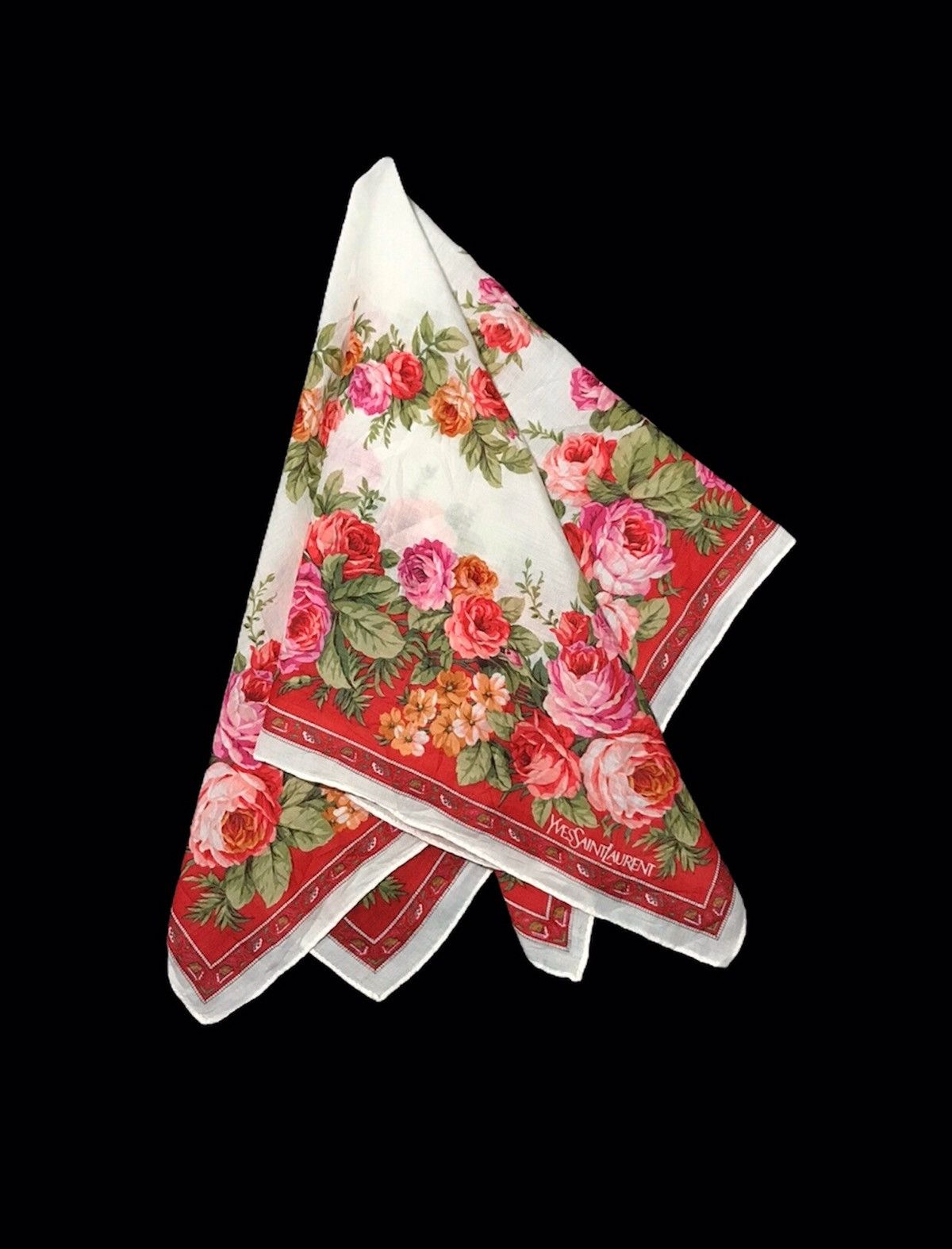 Yves Saint Laurent YvesSaintLaurent Handkerchief Abstrac Motifs Flowers Size ONE SIZE - 1 Thumbnail