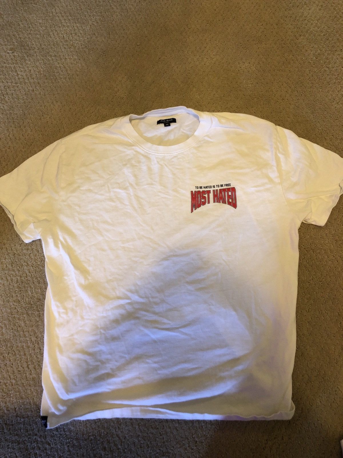 Red /white MOST HATED t shirt – MH Apparel And Merchandise