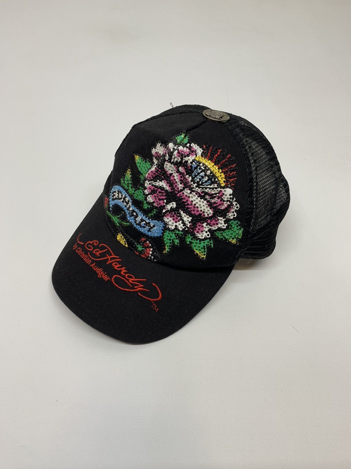 Christian Audigier × Ed Hardy × Vintage Rare Vintage Cap Ed Hardy Christian Audigier Rhinestones 90s Size ONE SIZE - 3 Thumbnail