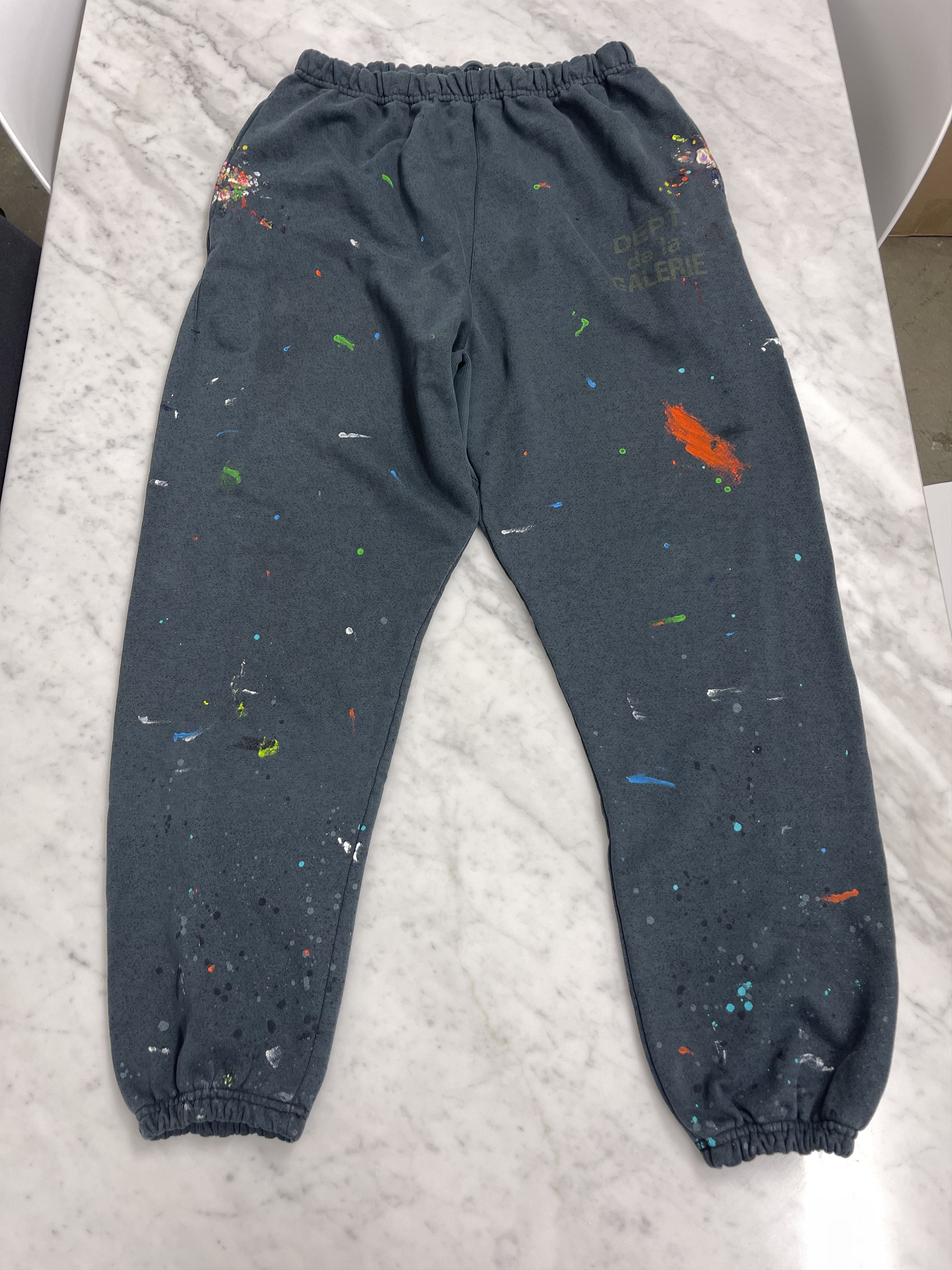 French Painted Logo Sweatpants GALLERY DEPT. Bottoms Sweat Pants Grey