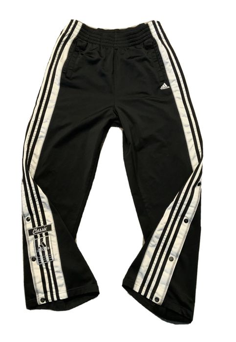 90's ADIDAS Snap Back Track Pants Streetwear Athleisure Break Away Tear  Away Pants Adidas Track Metal Snap Oversized Women's Men's Lg. 