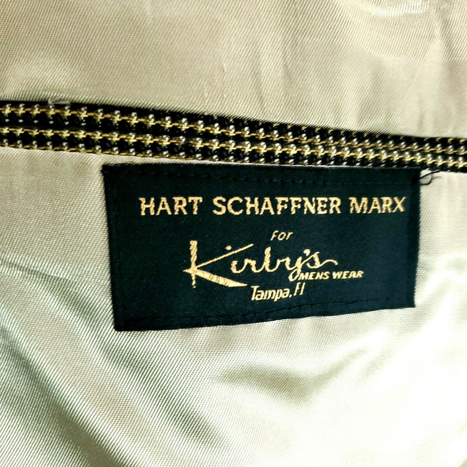 Hart Schaffner Marx Hart Schaffner Marx 42R 2 Button Check Wool Black Tan Size 42R - 8 Thumbnail