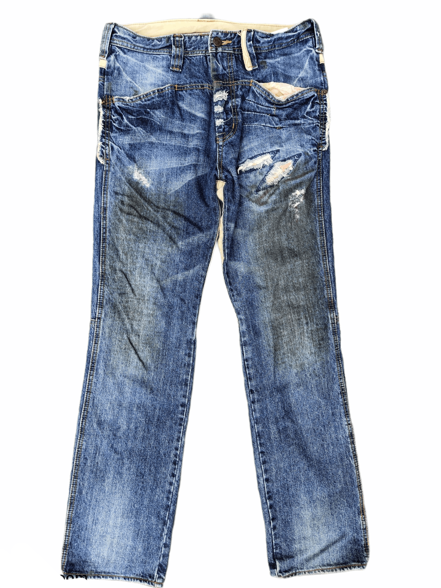 Vintage PPFM Japanese brand distressed denim trousers jeans