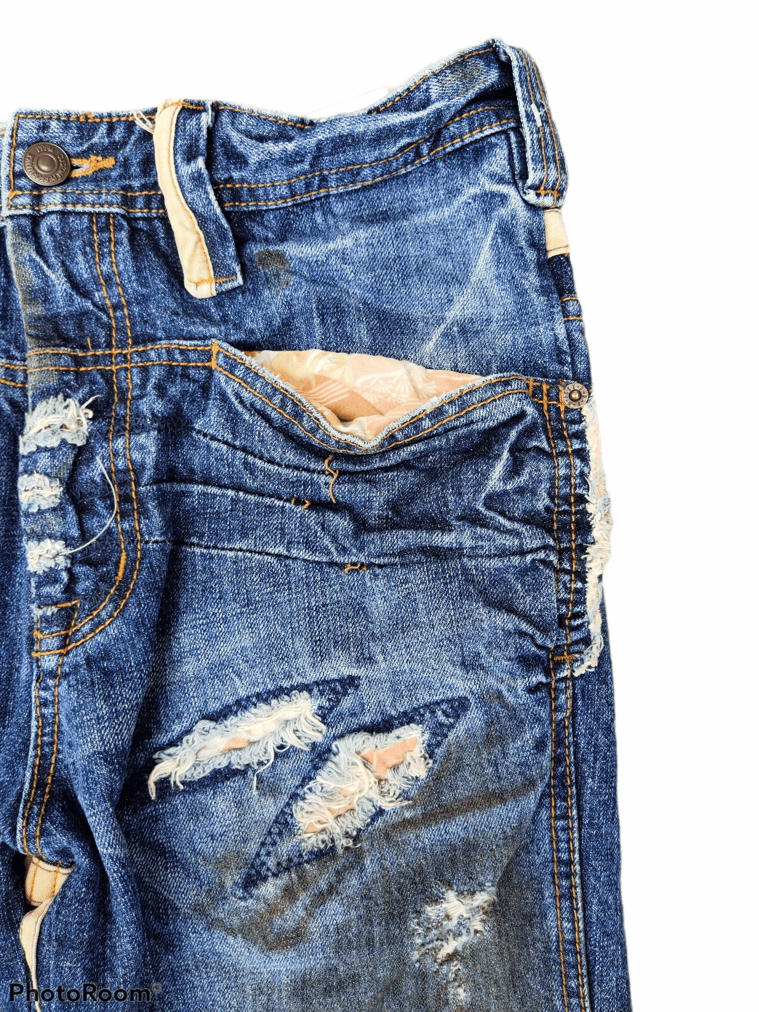 Vintage PPFM Japanese brand distressed denim trousers jeans