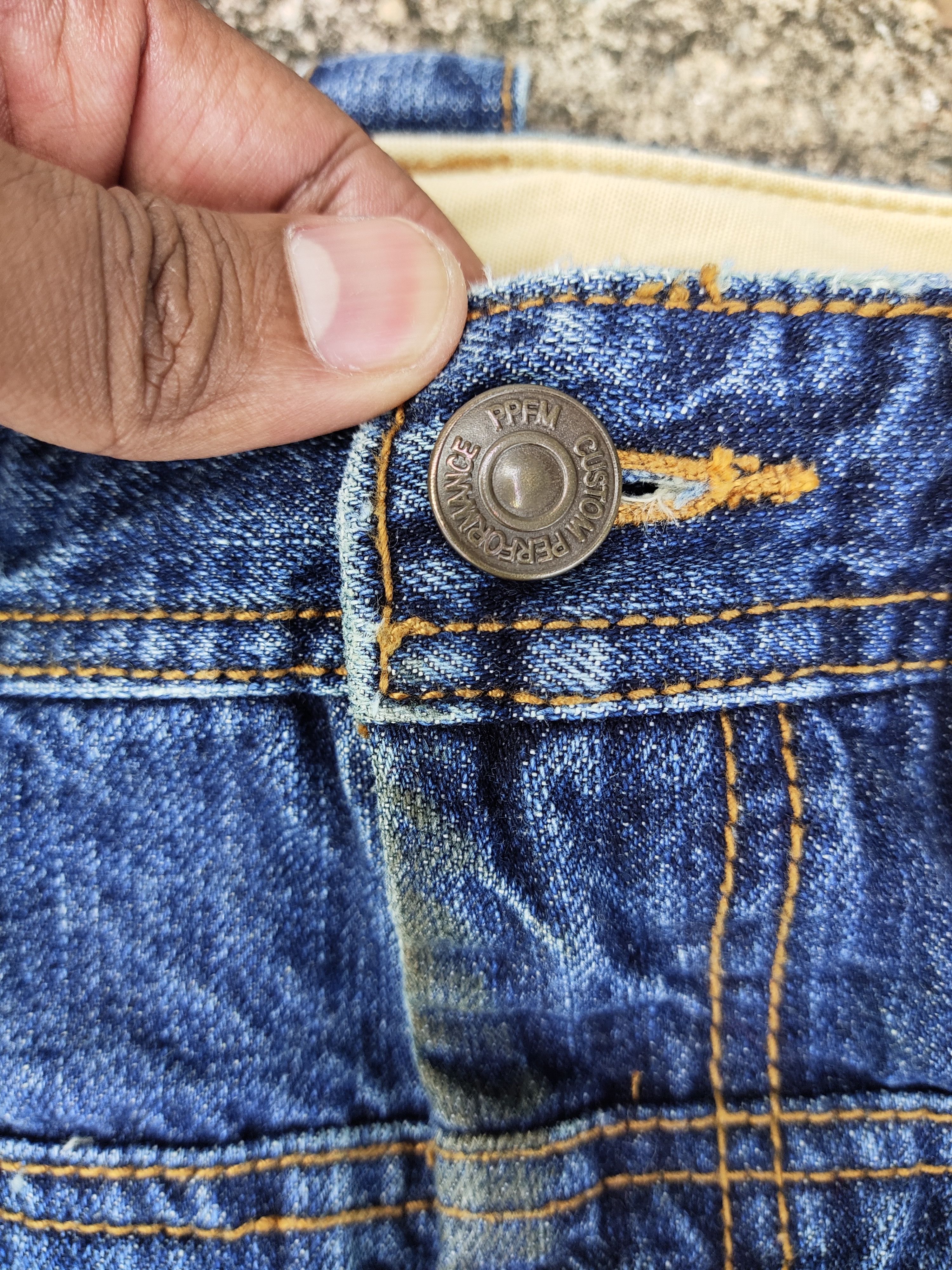 Vintage PPFM Japanese brand distressed denim trousers jeans