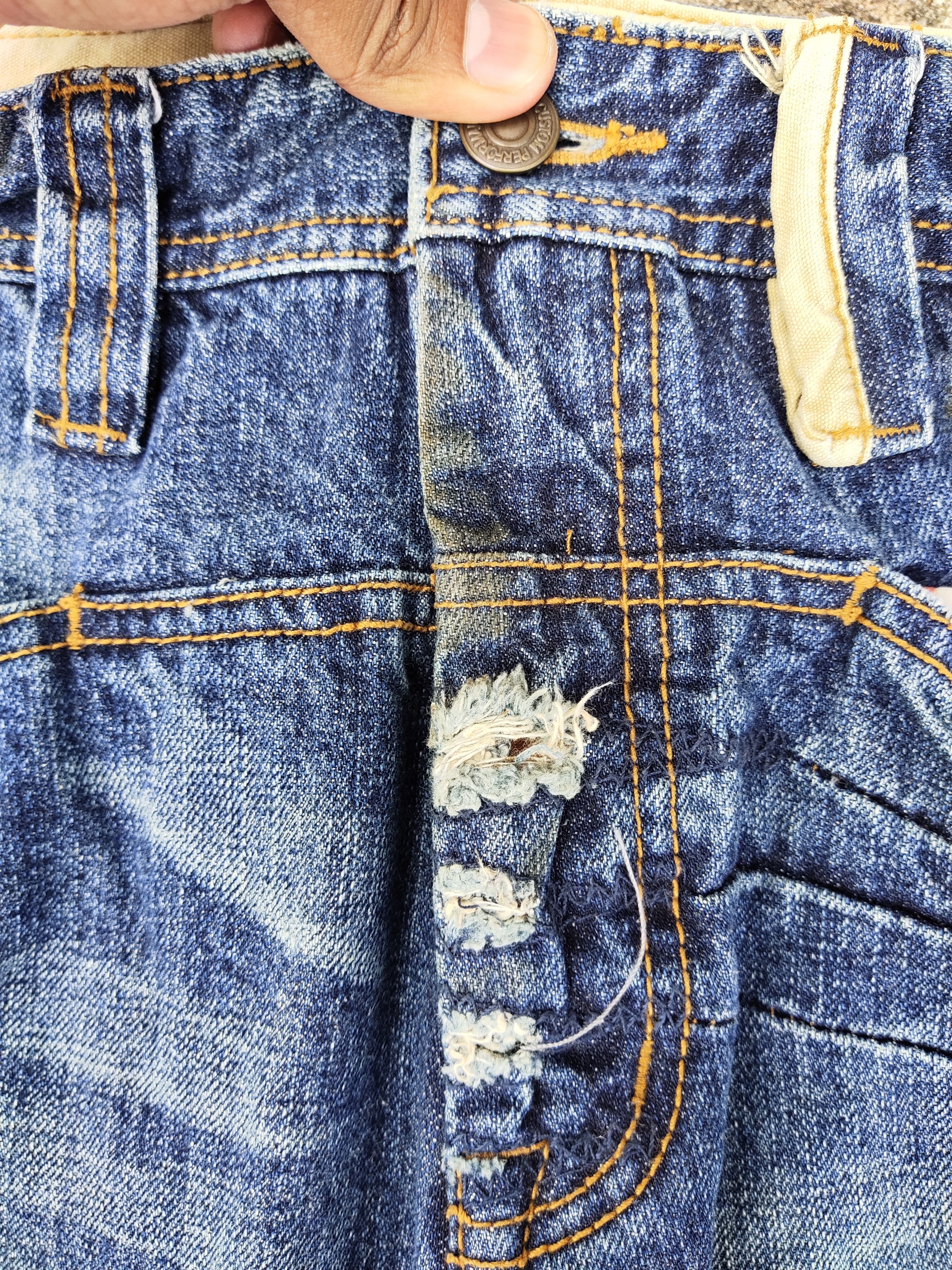 Vintage PPFM Japanese brand distressed denim trousers jeans