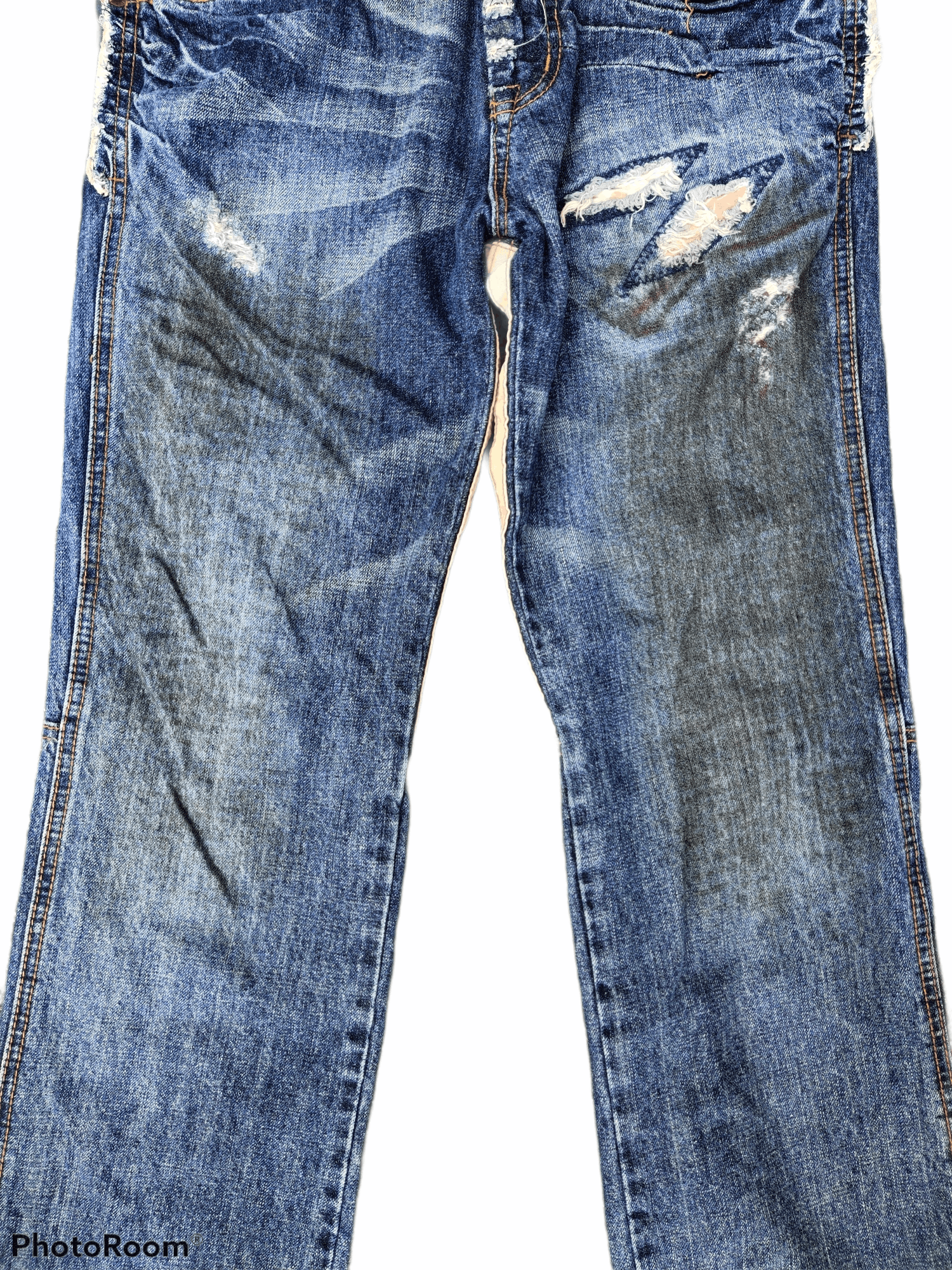 Vintage PPFM Japanese brand distressed denim trousers jeans