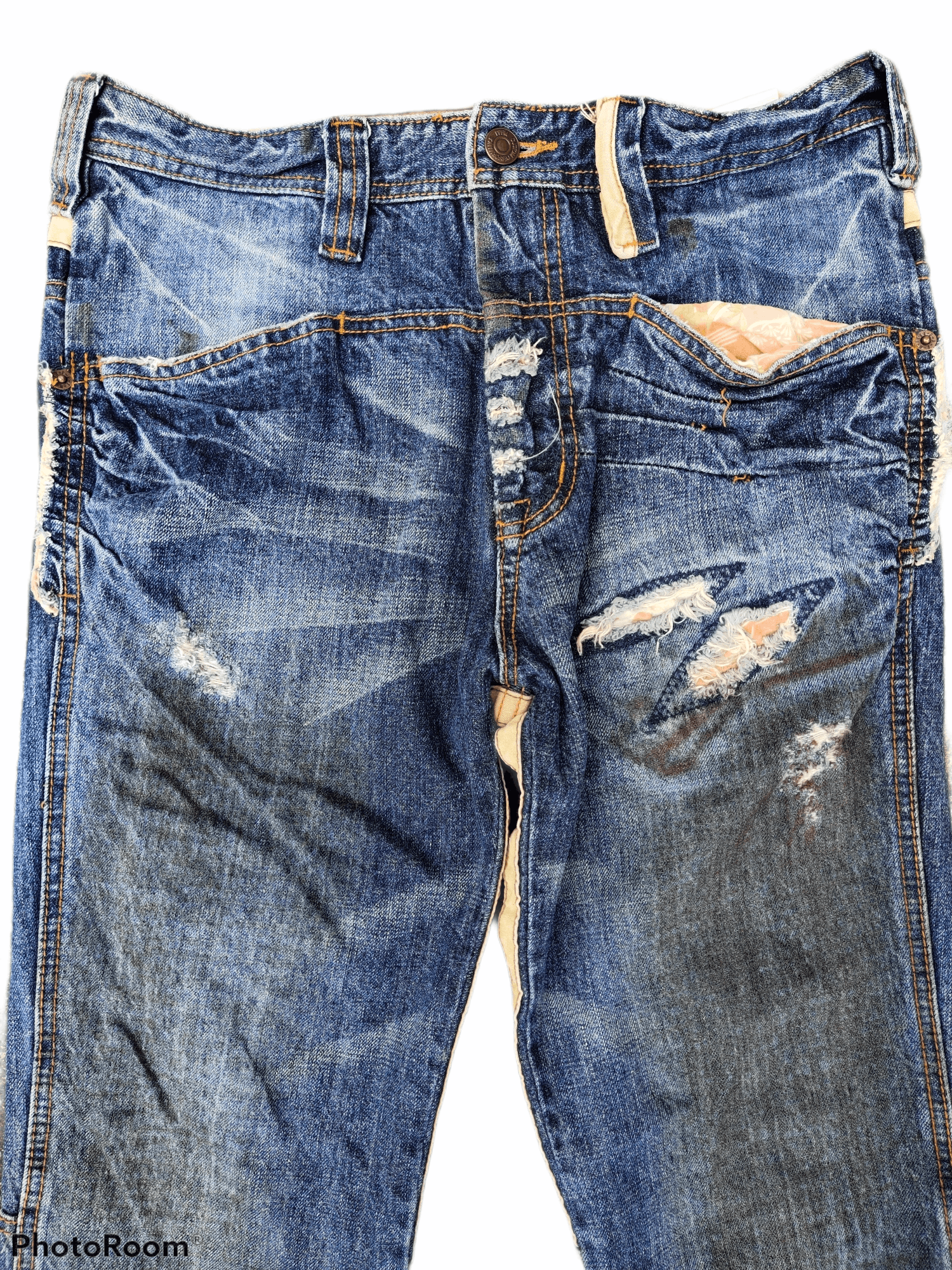 Vintage PPFM Japanese brand distressed denim trousers jeans