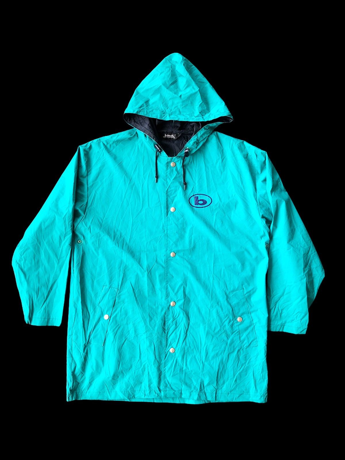 Hook-Ups Vintage 90s Bitch Skateboard ™️ Spellout O/S Hood Raincoat Size US L / EU 52-54 / 3 - 4 Thumbnail