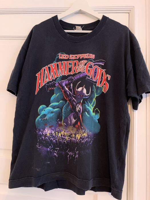 T-shirt Vintage Led Zeppelin 'Hammer Of The Gods' Années 90 - Taille XL Noir Coton - Occasion Très Bon état