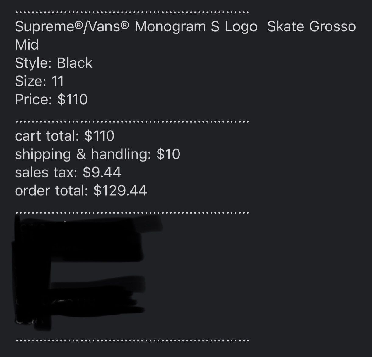 Supreme × Vans Supreme Monogram S Logo Skate Grosso Mid Black SS21 Size US 11 / EU 44 - 6 Thumbnail
