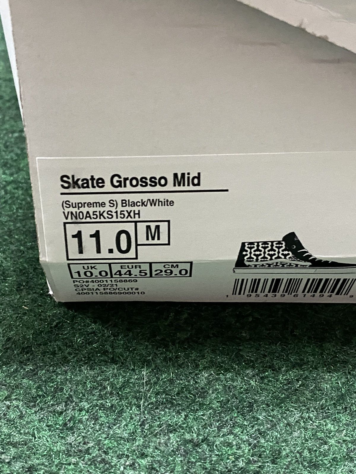 Supreme × Vans Supreme Monogram S Logo Skate Grosso Mid Black SS21 Size US 11 / EU 44 - 3 Thumbnail