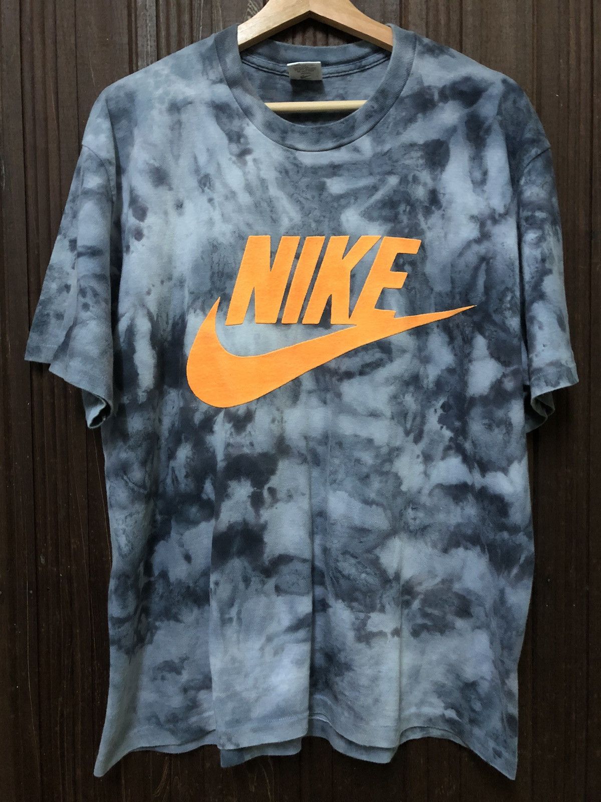 Nike × Nike ACG × Vintage Vintage 90s Nike Big Logo Acidwash T Shirt Size US L / EU 52-54 / 3 - 1 Thumbnail