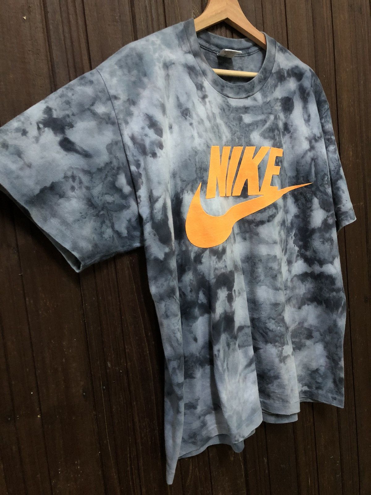 Nike × Nike ACG × Vintage Vintage 90s Nike Big Logo Acidwash T Shirt Size US L / EU 52-54 / 3 - 4 Thumbnail
