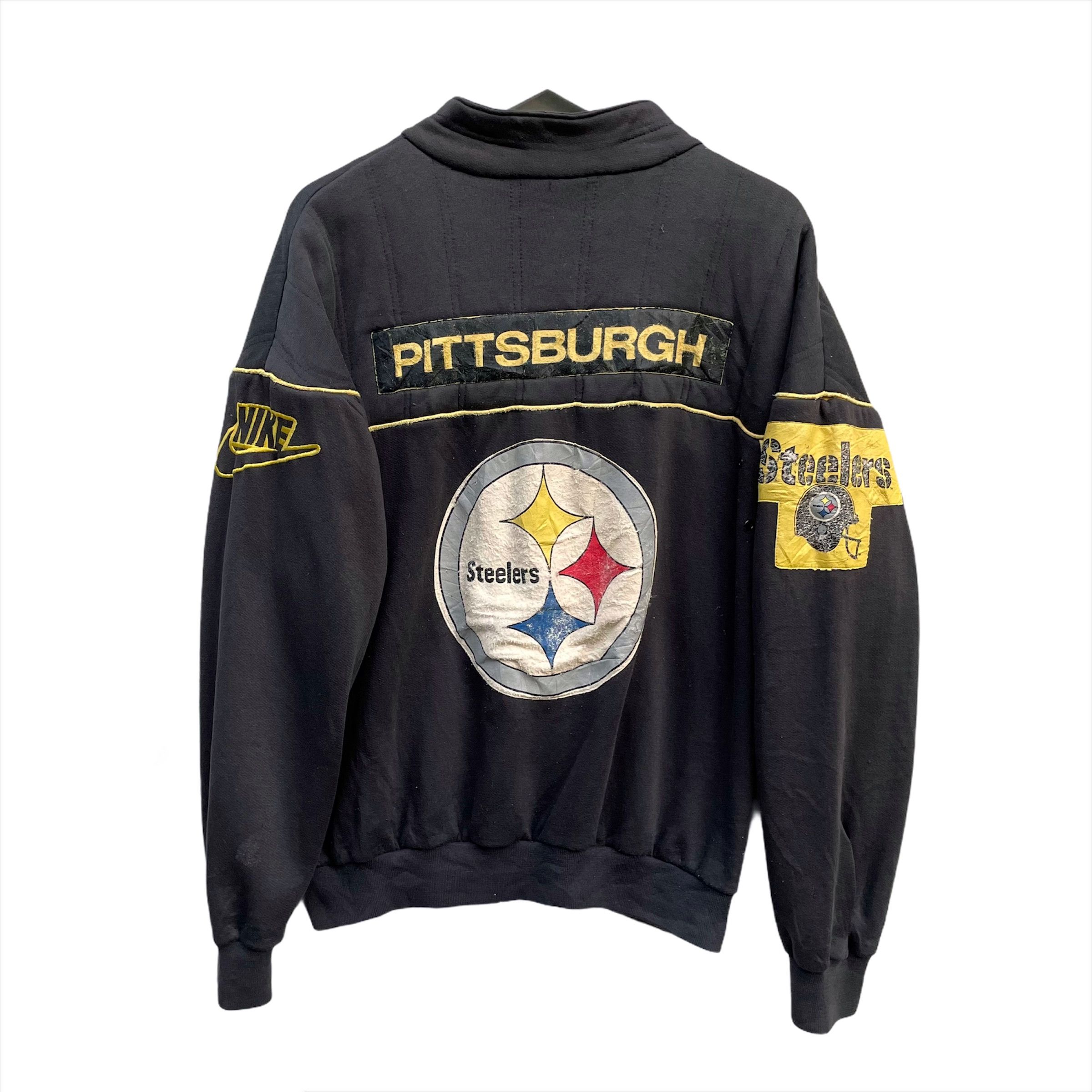 Nike × Vintage Rare💥 80s Nike Pittsburgh Steeler Big Logo Hafzip Size US M / EU 48-50 / 2 - 1 Thumbnail