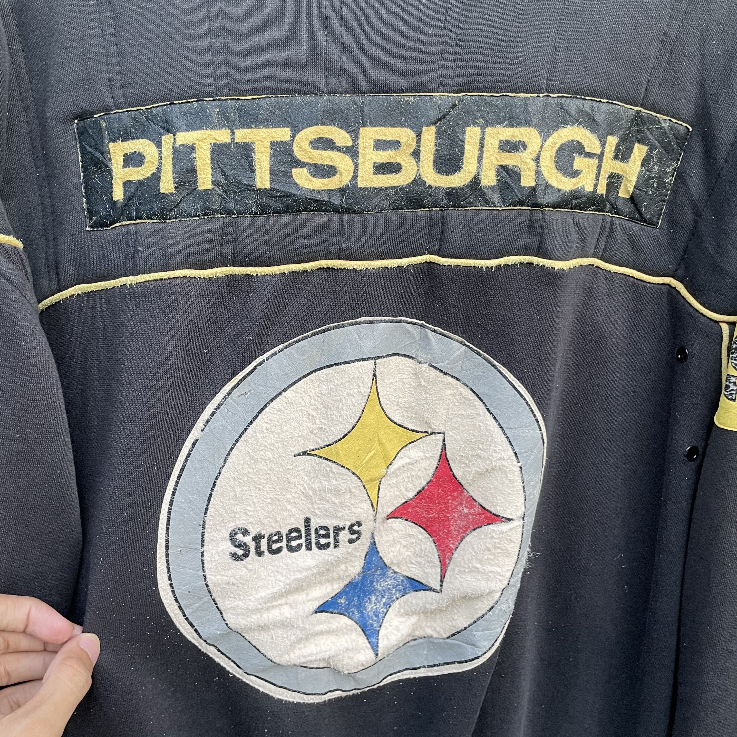 Nike × Vintage Rare💥 80s Nike Pittsburgh Steeler Big Logo Hafzip Size US M / EU 48-50 / 2 - 6 Thumbnail
