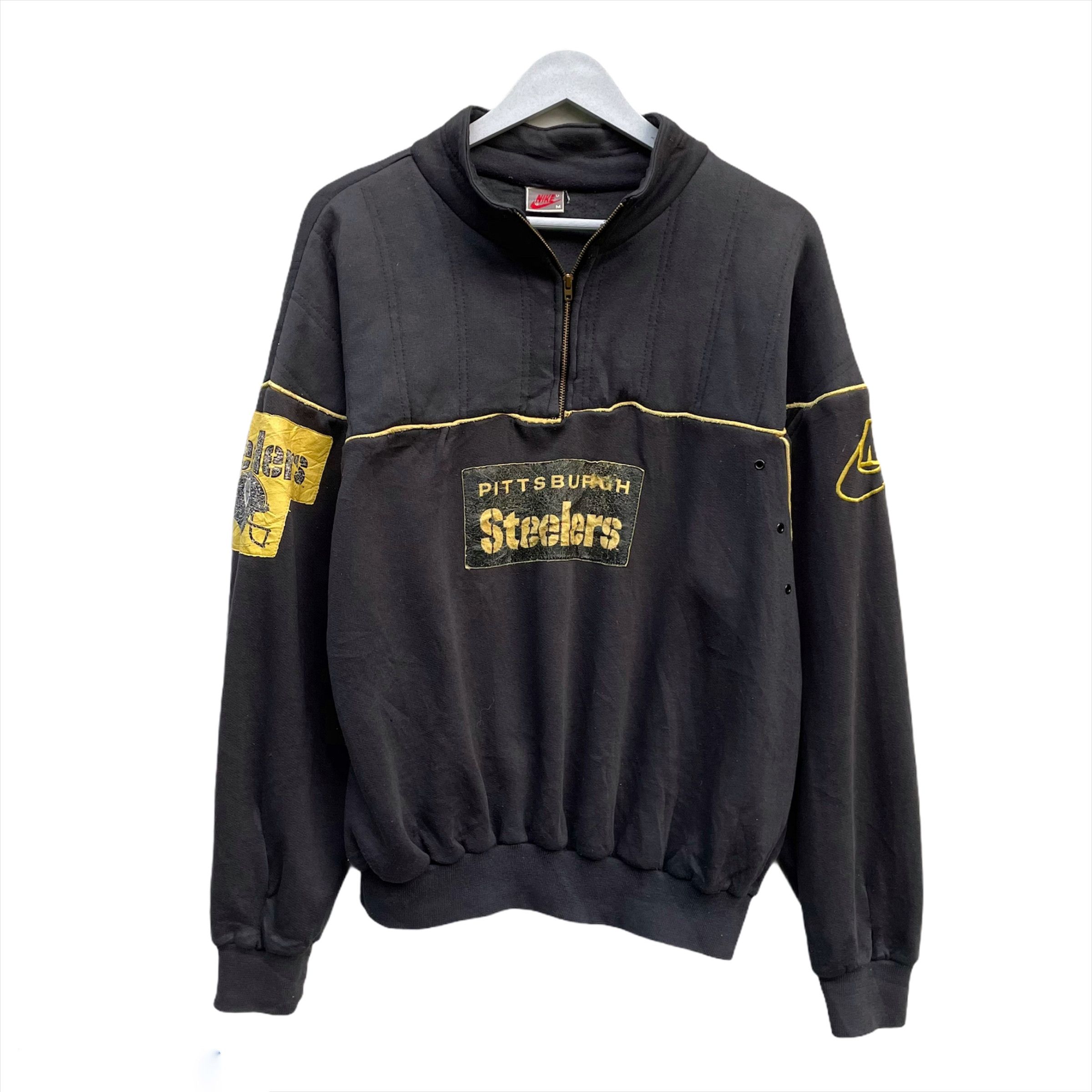 Nike × Vintage Rare💥 80s Nike Pittsburgh Steeler Big Logo Hafzip Size US M / EU 48-50 / 2 - 4 Thumbnail