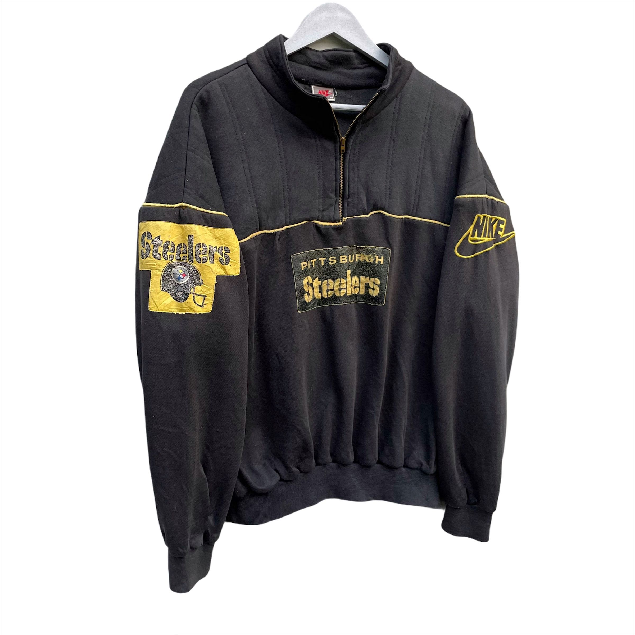 Nike × Vintage Rare💥 80s Nike Pittsburgh Steeler Big Logo Hafzip Size US M / EU 48-50 / 2 - 3 Thumbnail