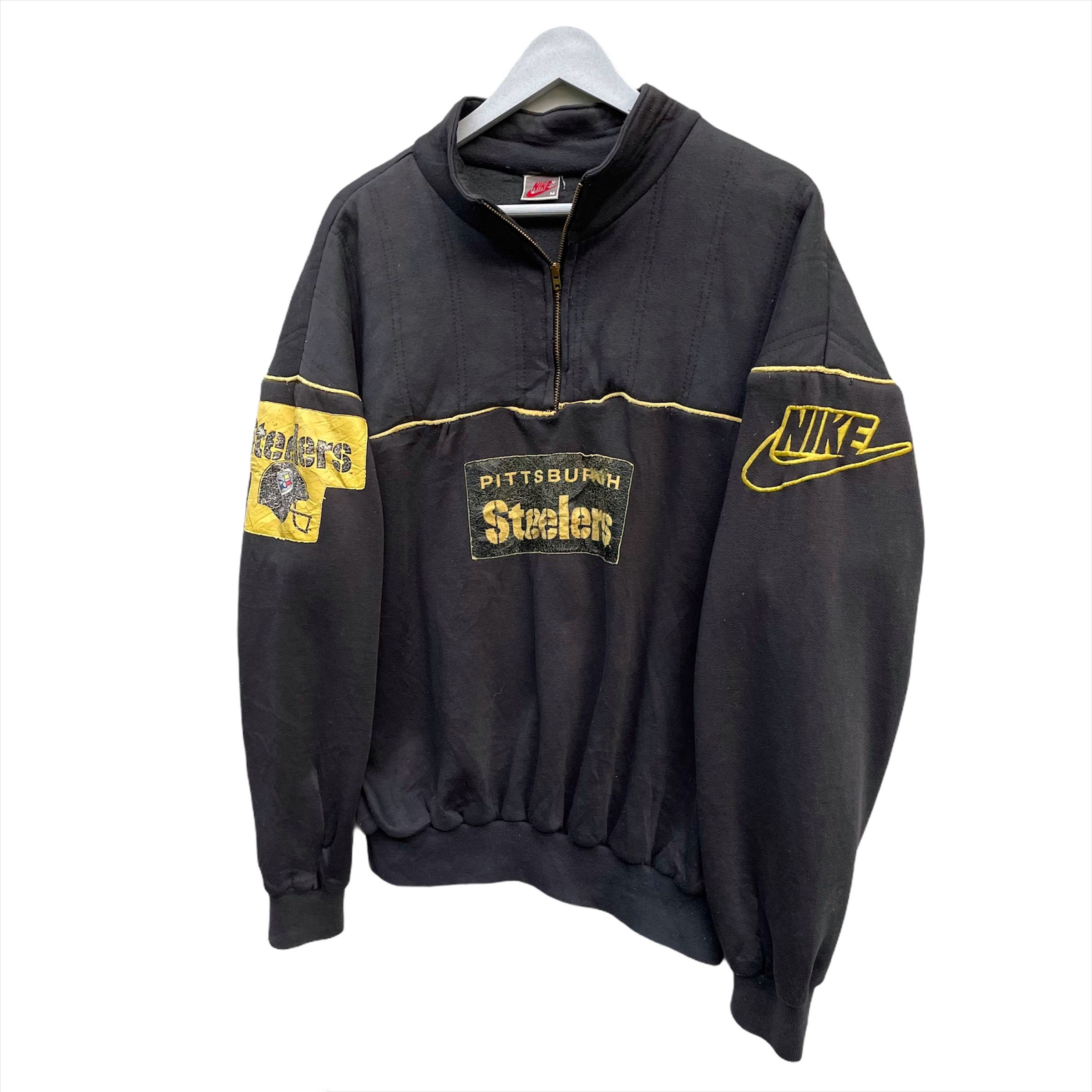 Nike × Vintage Rare💥 80s Nike Pittsburgh Steeler Big Logo Hafzip Size US M / EU 48-50 / 2 - 10 Thumbnail