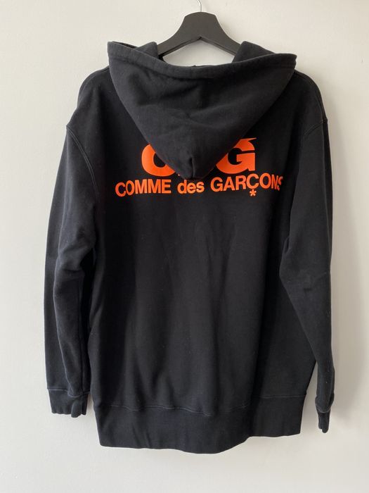 CDG CDG CDG CDG Neon Orange Hoodie | Grailed