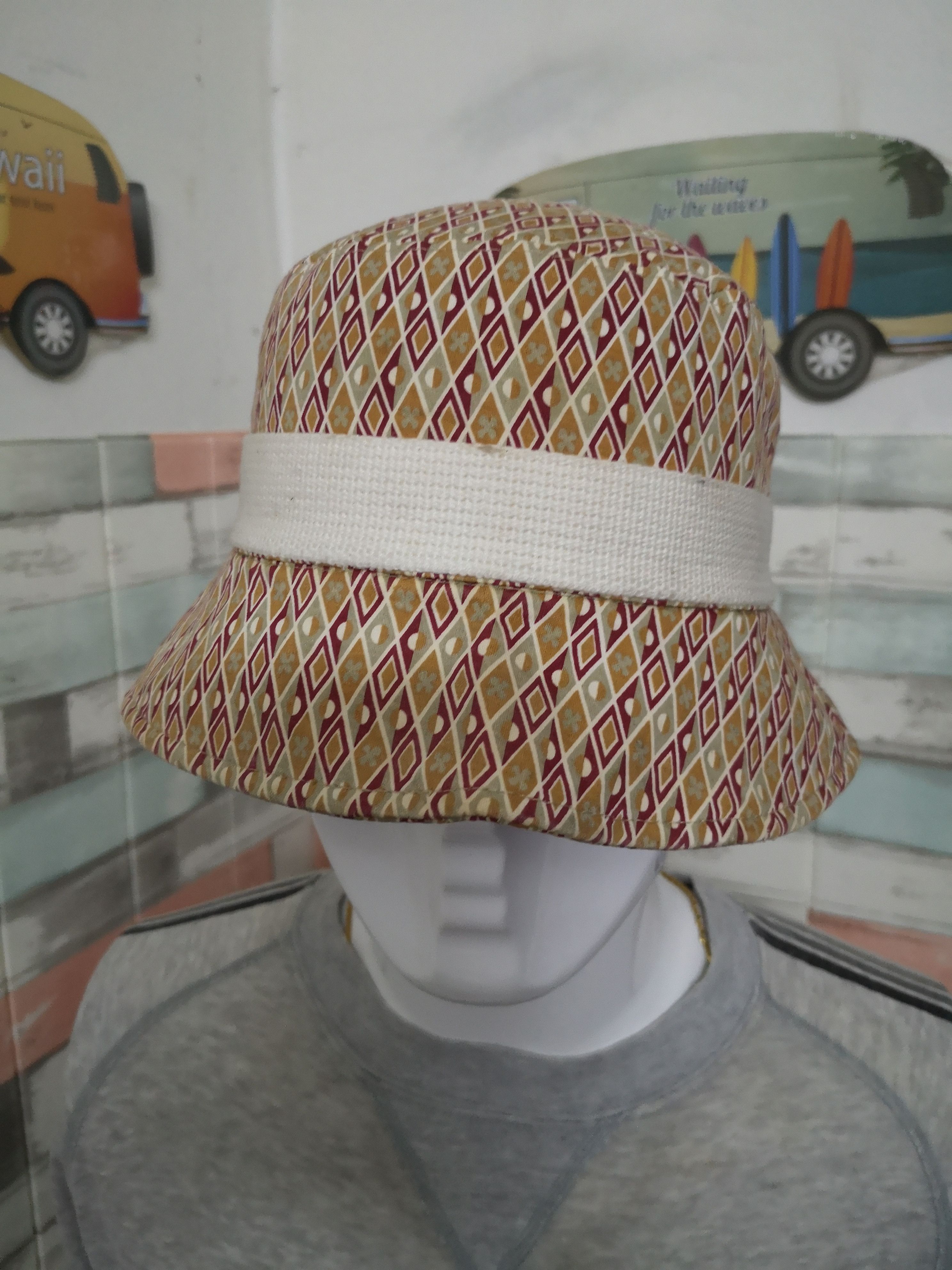 Japanese Brand × Michel Klein × Vintage MICHEL KLEIN NATIVE DESIGNER BUCKET HAT Size ONE SIZE - 10 Thumbnail