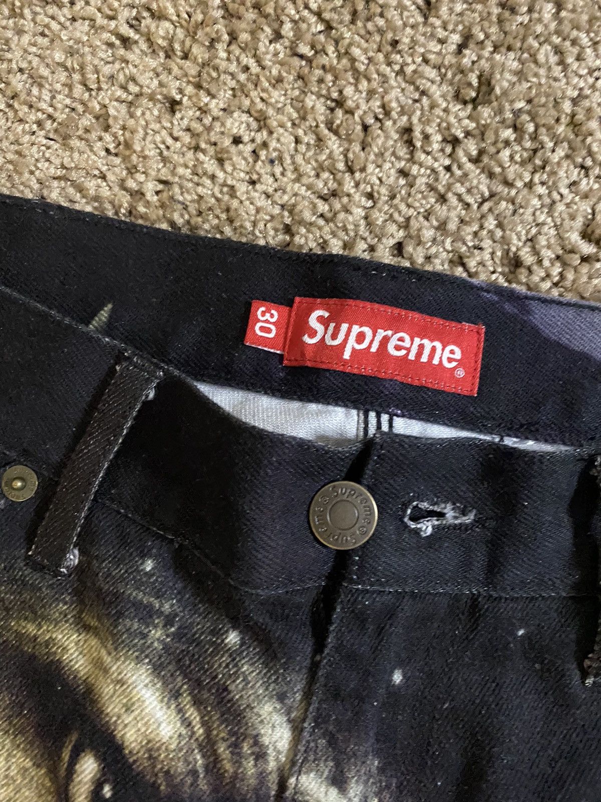Supreme ❌final drop❌ Supreme Eagle Denim Painter Pant Black 
