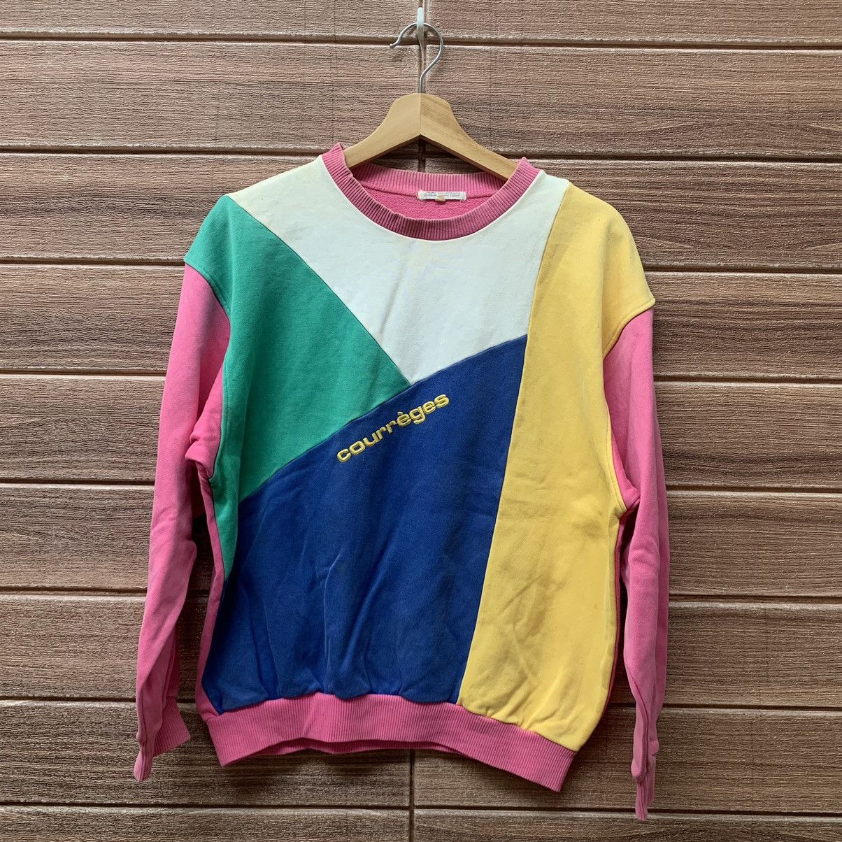 Vintage (A9) Sweatshirt Courreges Pink Colourful Stripe Size US M / EU 48-50 / 2 - 1 Preview