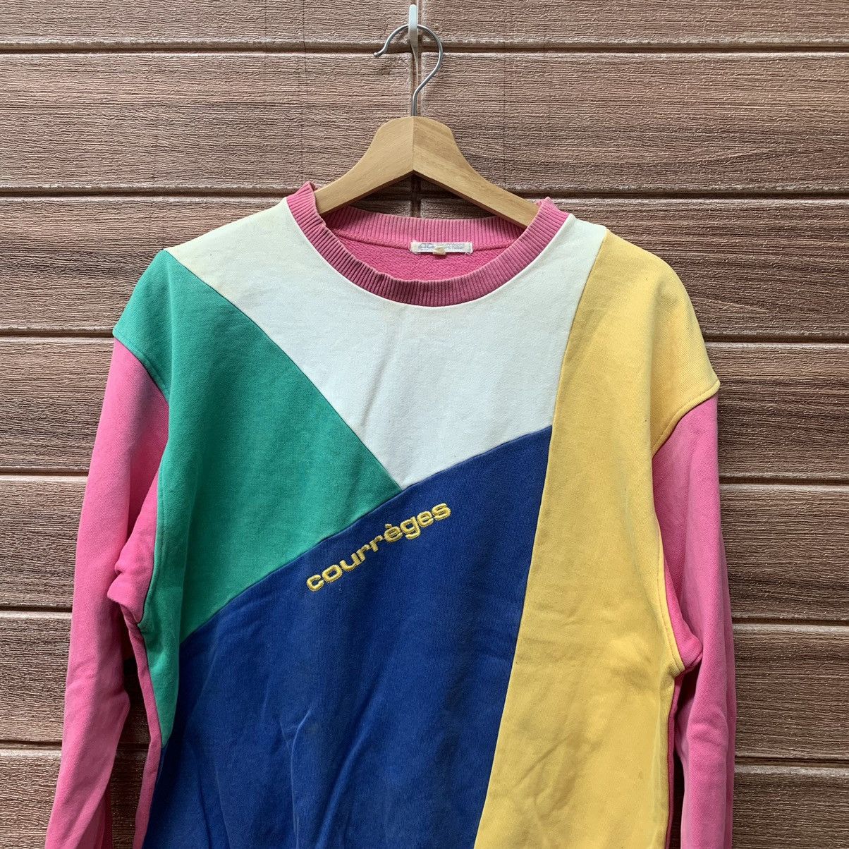 Vintage (A9) Sweatshirt Courreges Pink Colourful Stripe Size US M / EU 48-50 / 2 - 2 Preview