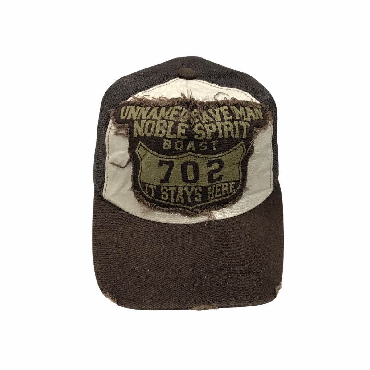 Designer Unamed Brave Man Noble Spirit Distressed Trucker Hats Caps Size ONE SIZE - 3 Thumbnail