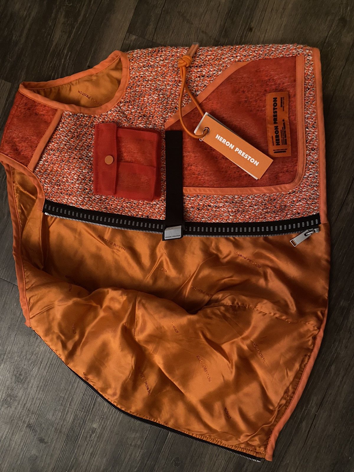 Heron Preston Heron Preston orange tweed utility vest Size L / US 10 / IT 46 - 6 Thumbnail