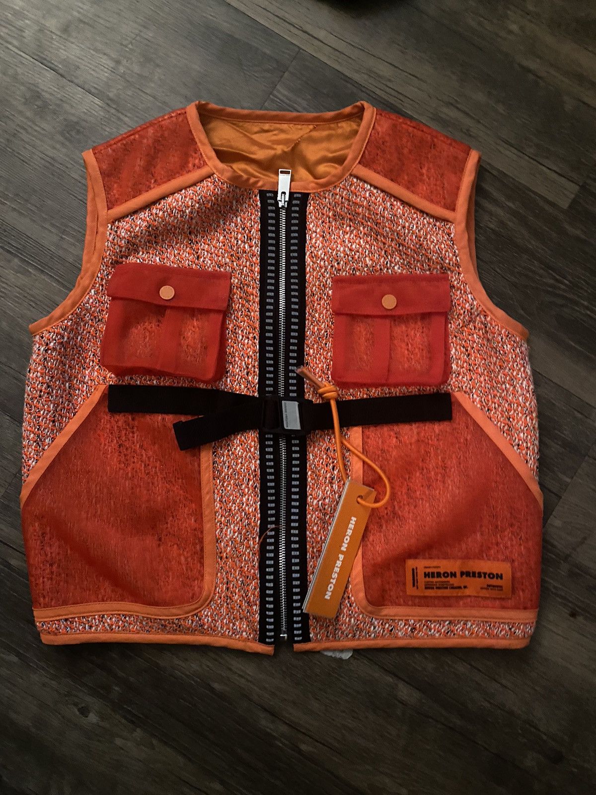 Heron Preston Heron Preston orange tweed utility vest Size L / US 10 / IT 46 - 1 Thumbnail