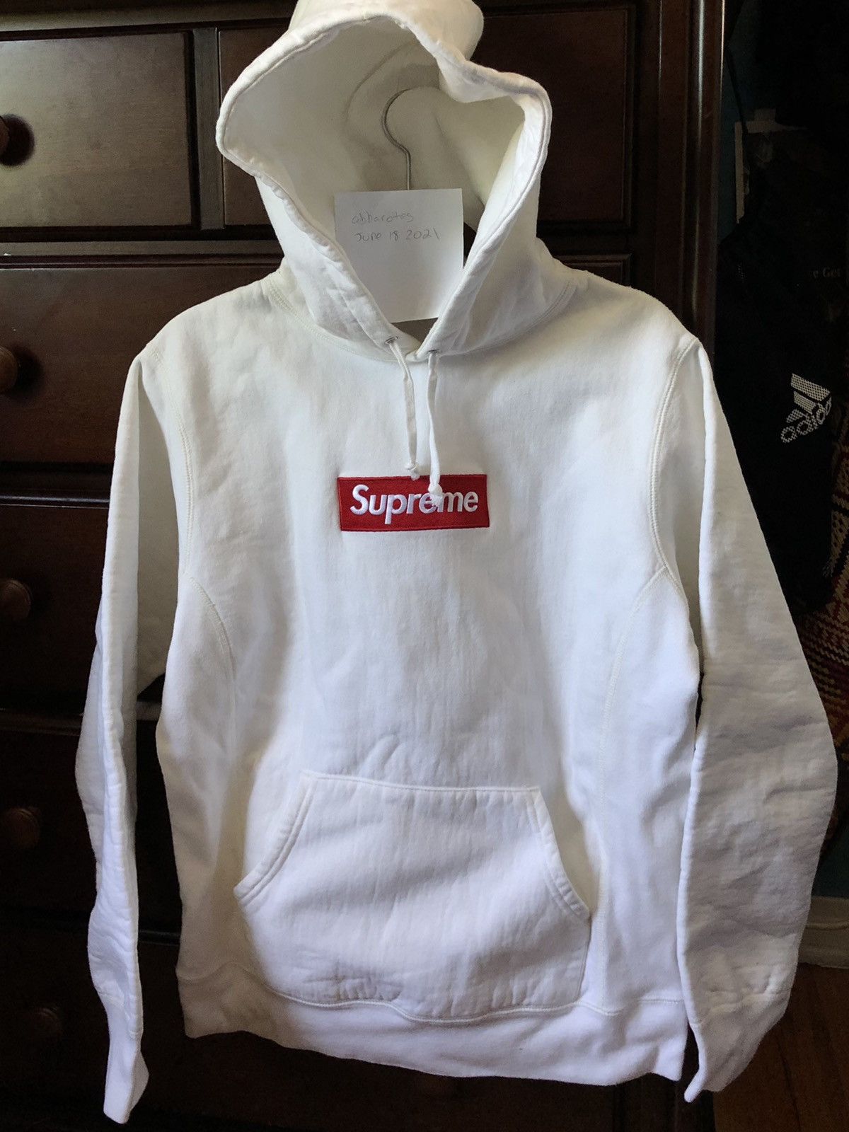 supreme box logo hoodie grey sweatshirt M fw16