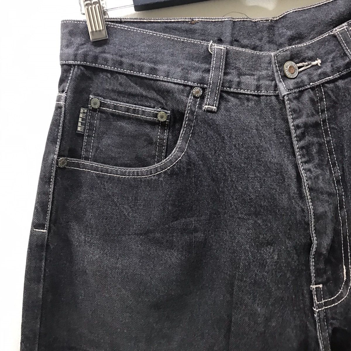 Pelle Pelle Pelle Pelle Marc Buchanan Black Denim Baggy Jeans Size US 33 - 4 Thumbnail