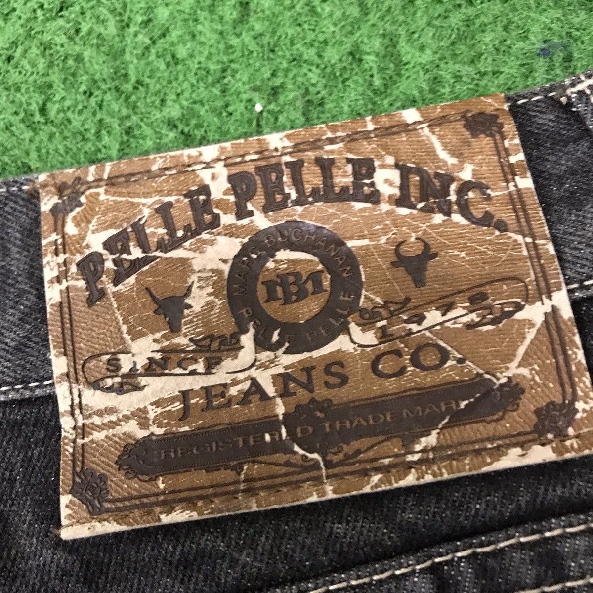 Pelle Pelle Pelle Pelle Marc Buchanan Black Denim Baggy Jeans Size US 33 - 19 Thumbnail