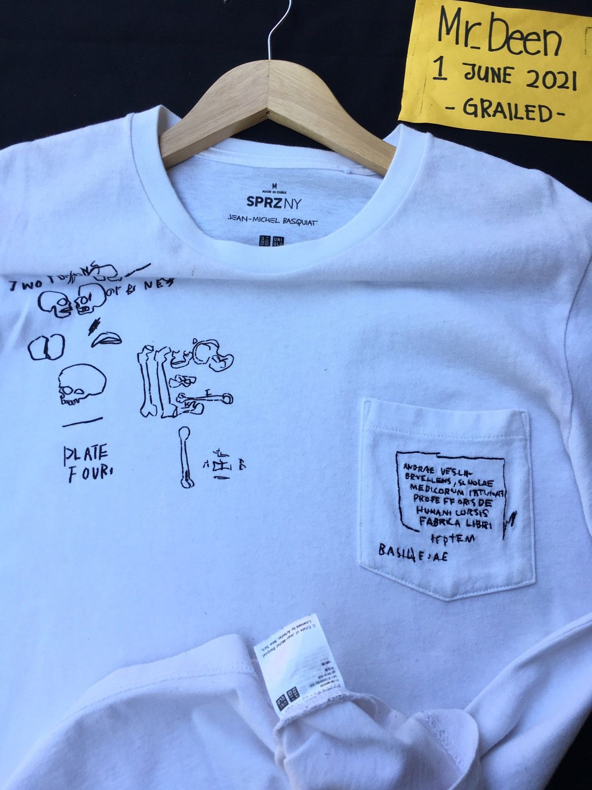 Japanese Brand Rare SPRZNY x Jean Michel Basquait Skeletons Ilustration Tee Size US M / EU 48-50 / 2 - 9 Thumbnail